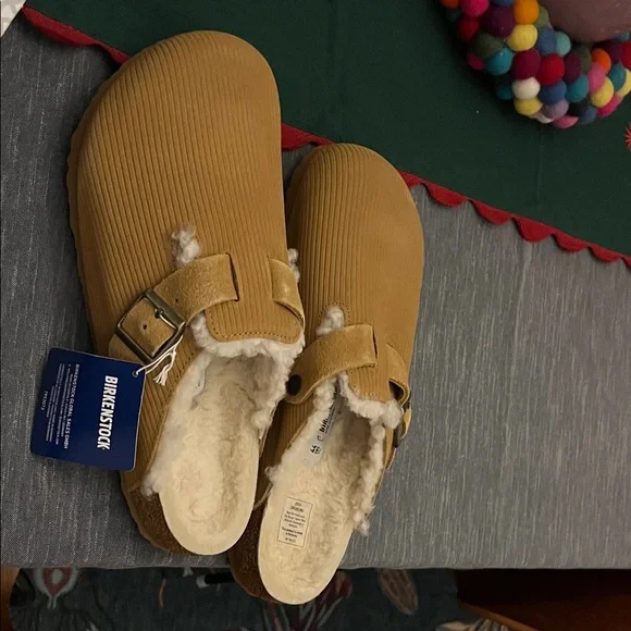 Birkenstock Tan Shearling-Lined Boston NWT - Picture 3 of 6